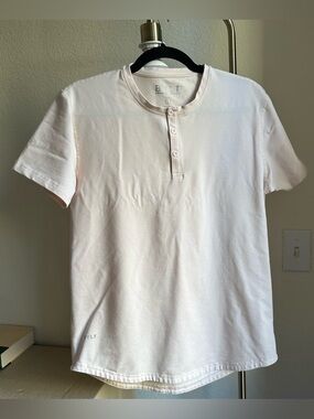 BYLT Basics Pale Pink Drop Cut Lux Henley T-Shirt